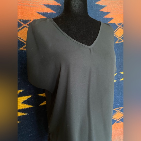 Philosophy Cotton Blend Blouse Sheer Front solid Back V Neck Sleeveless. Size XS - Picture 2 of 8